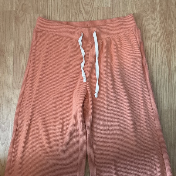 Rip Curl Orange Ribbed Pull On Stretch Cozy Wide Leg Lounge Pants Size Medium - Picture 6 of 10